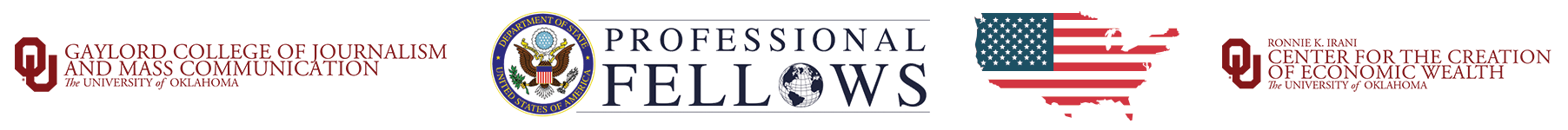 Professional Fellows Program partners: Gaylord College of Journalism, U.S. Department of State, Ronnie K. Irani Center for the Creation of Economic Wealth, The University of Oklahoma.